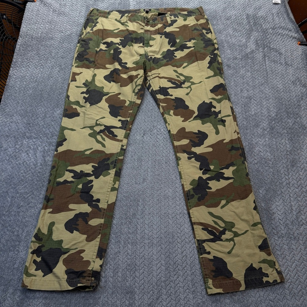 Obey Camo Pants Mens 40x32 Green Woodland Ripstop Straight Leg Trousers‎ Hunting